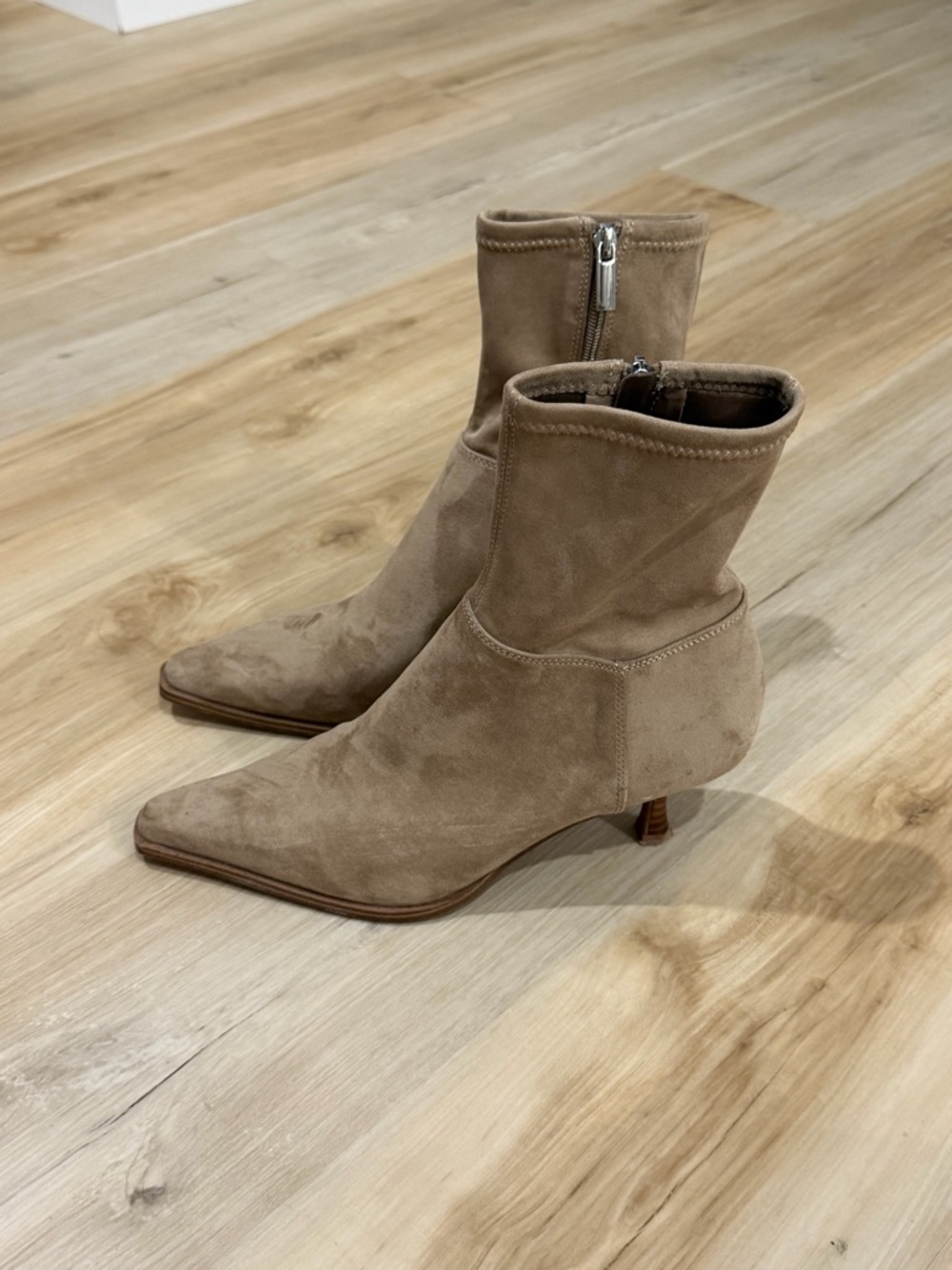 Women's Suede Ankle Boots in Taupe